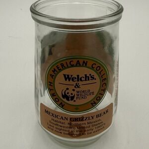 Welch's Jelly Jar North American Collection Mexican Grizzly Bear #5 WWF Glass